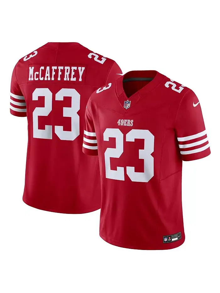 Мужская лимитированная джерси Christian McCaffrey Scarlet San Francisco 49ers Vapor F.U.S.E Nike — изображение 1 из 3