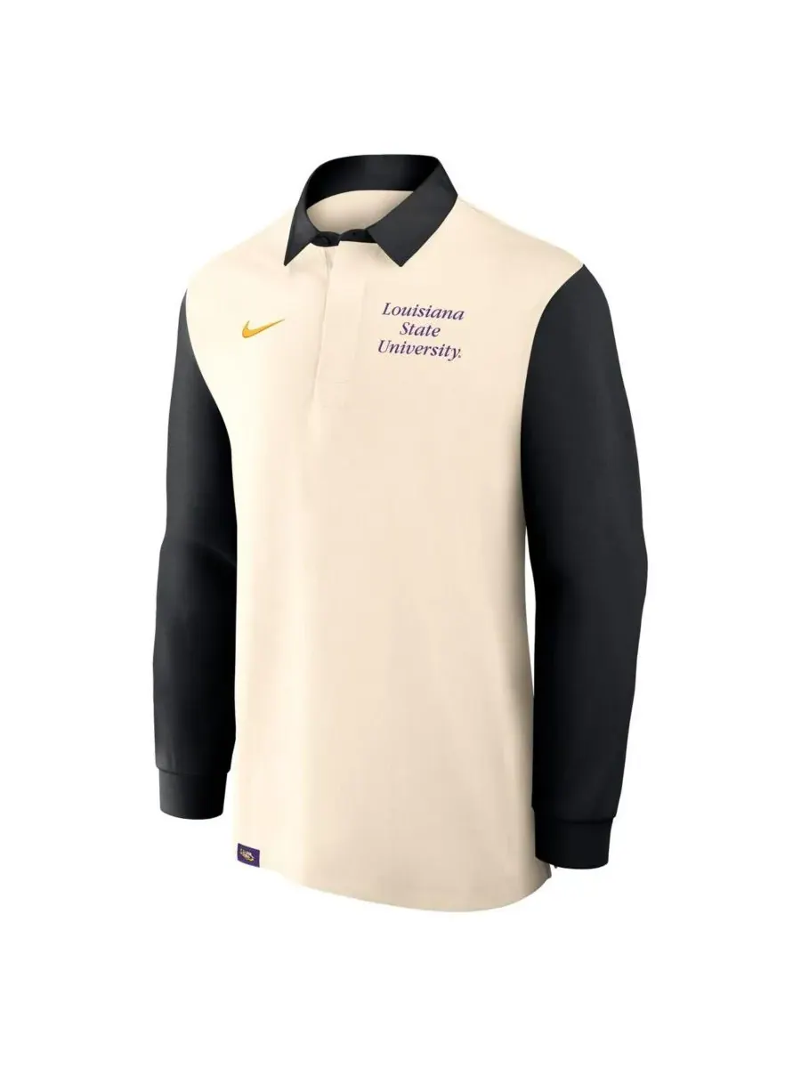 Nike Мужская футболка с длинным рукавом для регби LSU Tigers — изображение 3 из 3, бежевый черный