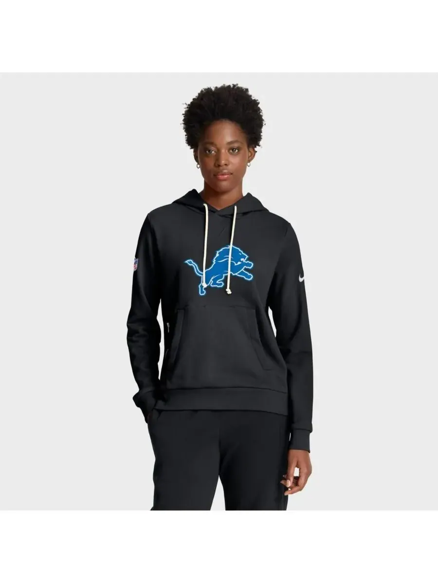 Nike Женская черная толстовка Detroit Lions Throwback Sideline Standard Issue Dri-FIT — изображение 1 из 5, черный