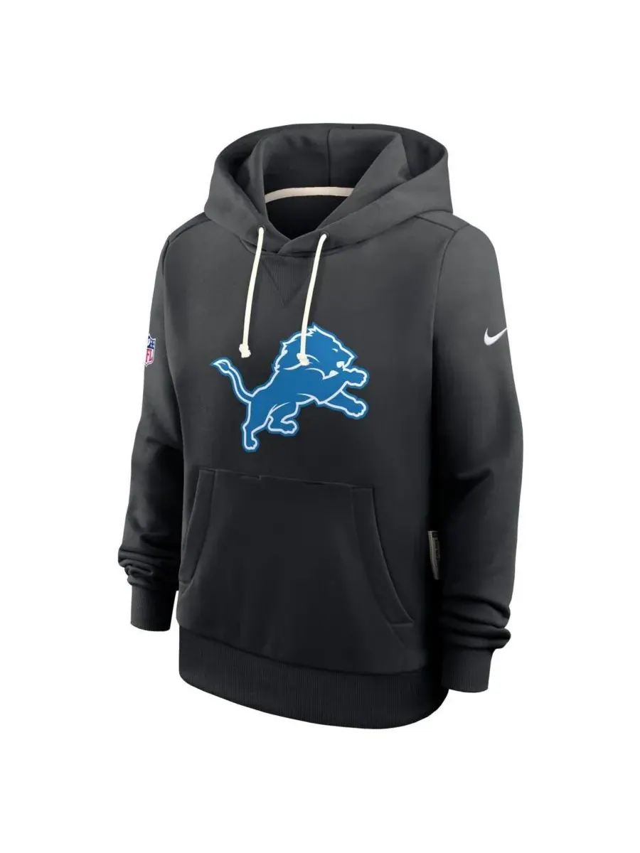 Nike Женская черная толстовка Detroit Lions Throwback Sideline Standard Issue Dri-FIT — изображение 3 из 5, черный