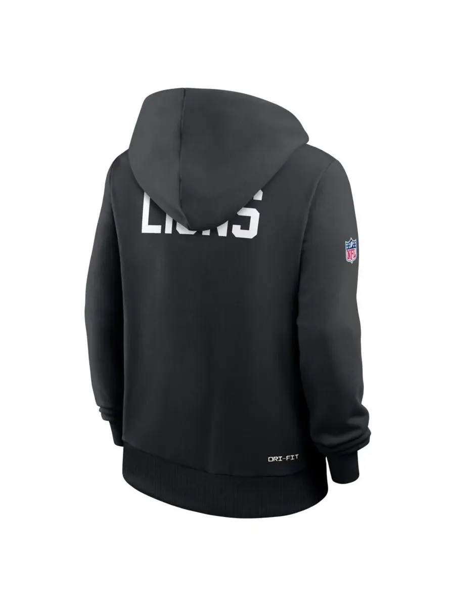 Nike Женская черная толстовка Detroit Lions Throwback Sideline Standard Issue Dri-FIT — изображение 4 из 5, черный