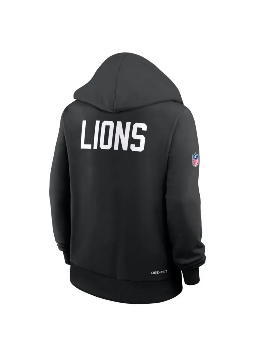 Nike Женская черная толстовка Detroit Lions Throwback Sideline Standard Issue Dri-FIT — изображение 5 из 5, черный