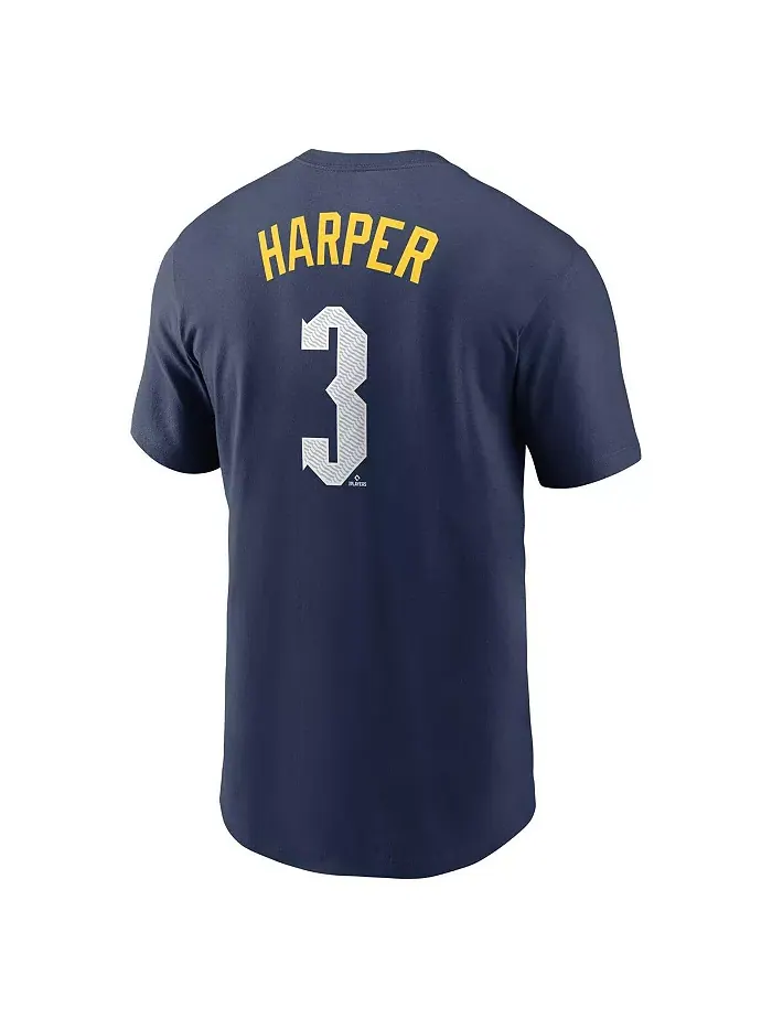 Мужская футболка Bryce Harper Royal Philadelphia Phillies 2024 City Connect Fuse с именем и номером — изображение 3 из 3