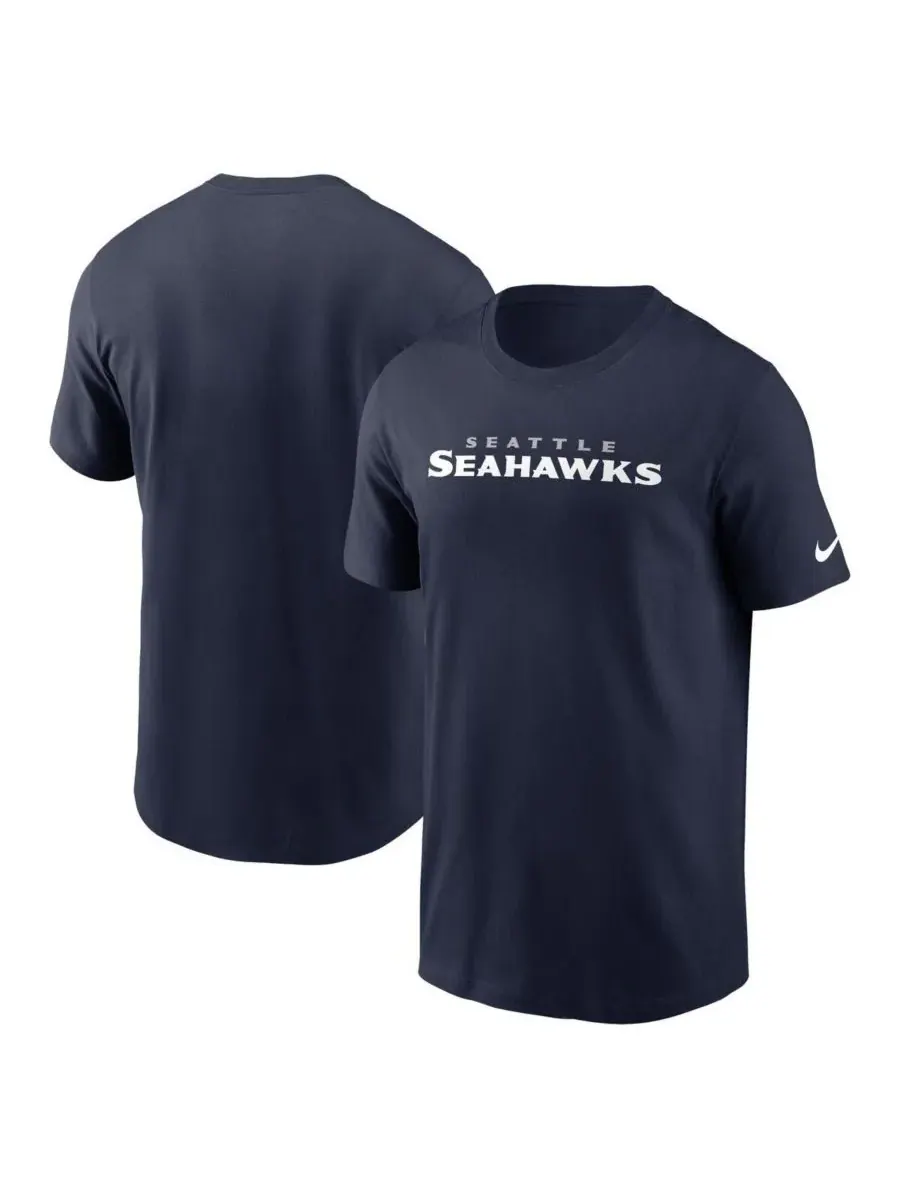 Nike Мужская футболка с логотипом команды Seattle Seahawks Primetime Wordmark — изображение 1 из 3, темно-синий