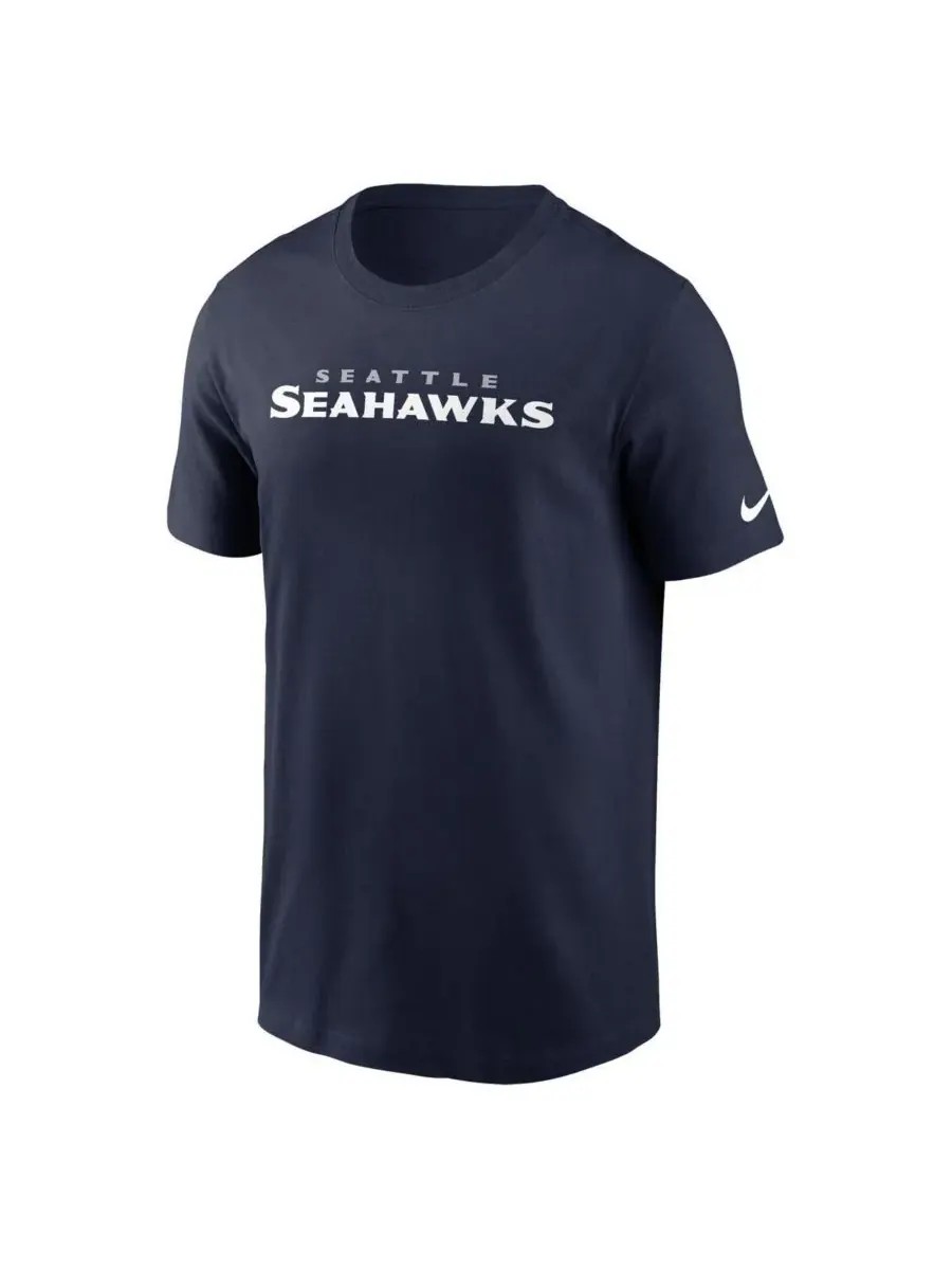 Nike Мужская футболка с логотипом команды Seattle Seahawks Primetime Wordmark — изображение 3 из 3, темно-синий