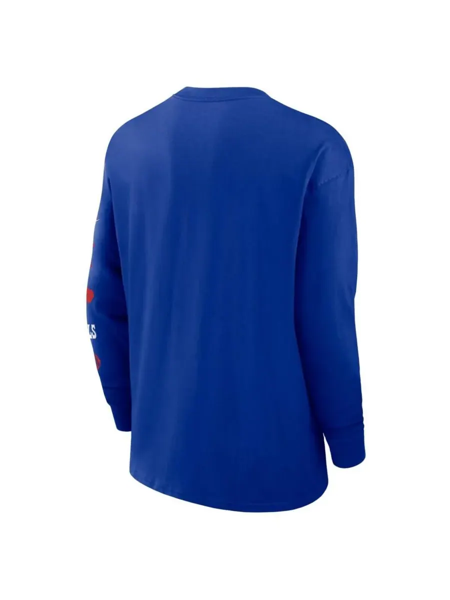 Мужская футболка с длинным рукавом Royal Buffalo Bills Rewind Heavy Max с 9 карманами Nike — изображение 2 из 3, королевский