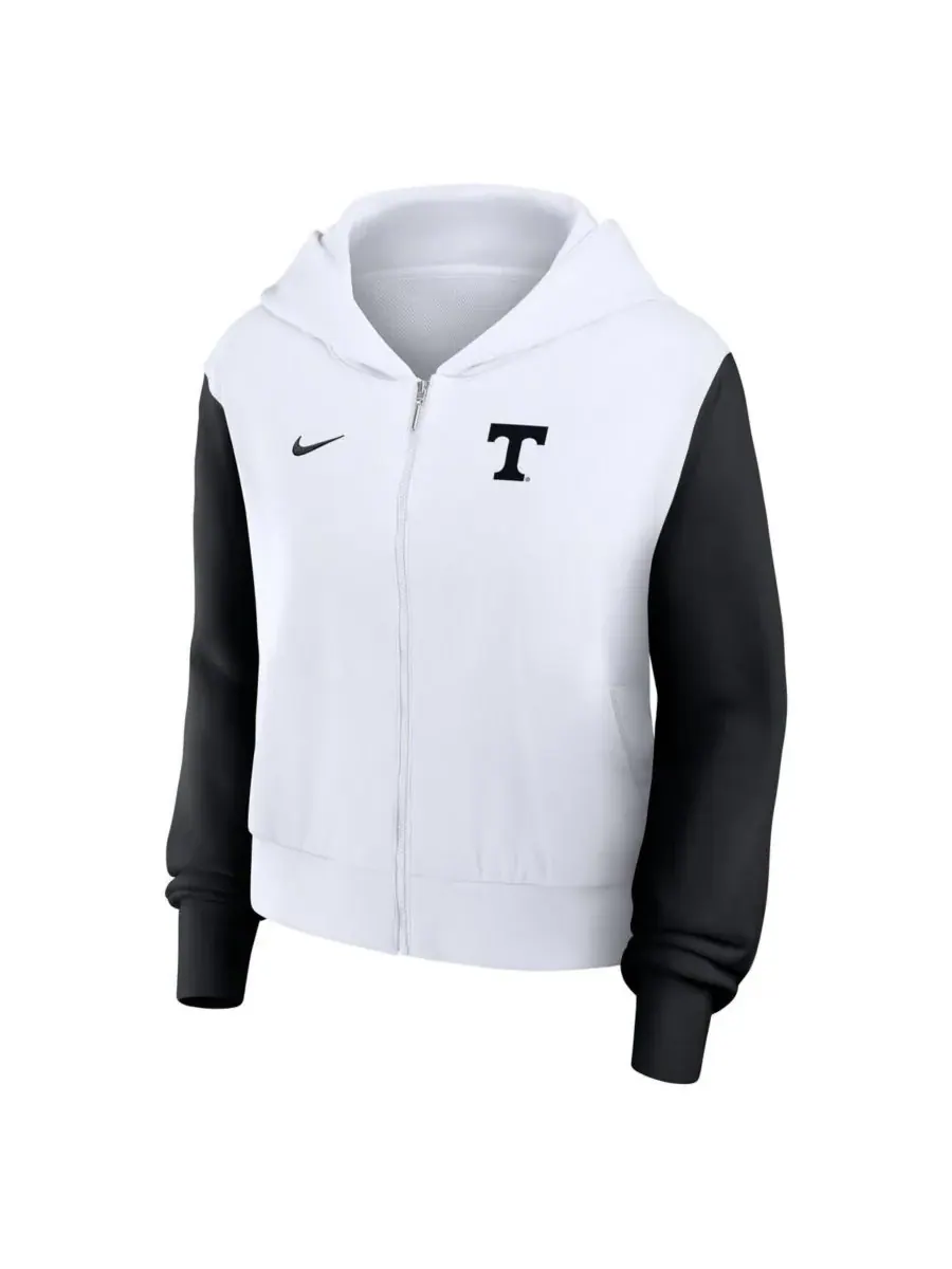 Nike Женская белая толстовка на молнии с надписью "Tennessee Volunteers" (укороченная, но — изображение 4 из 4, белый