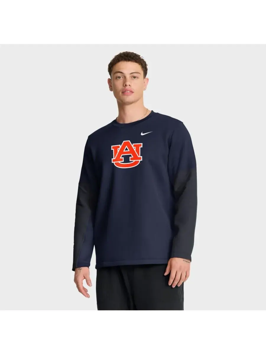Nike Мужская темно-синяя футболка с длинным рукавом Auburn Tigers 2025 Sideline Coach Dri-FIT — изображение 1 из 5