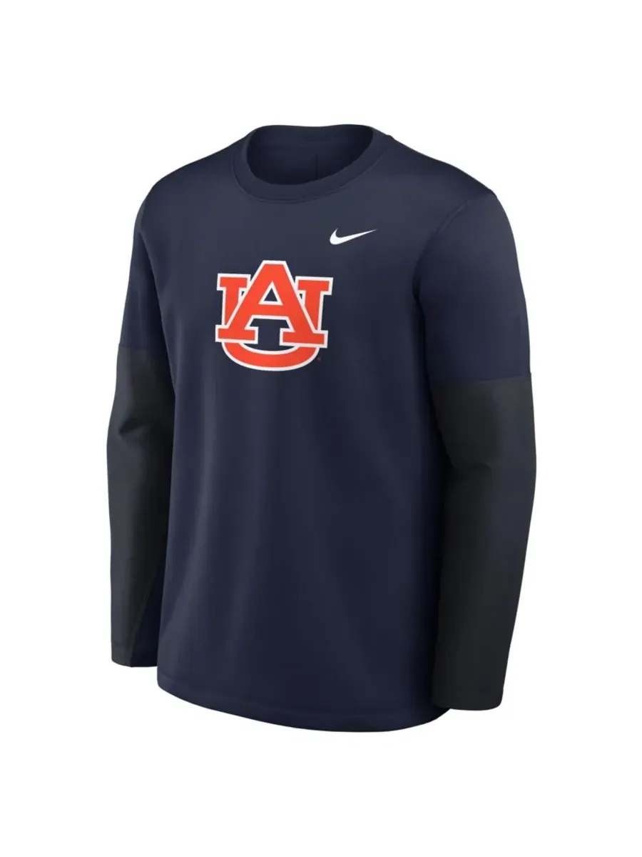 Nike Мужская темно-синяя футболка с длинным рукавом Auburn Tigers 2025 Sideline Coach Dri-FIT — изображение 4 из 5