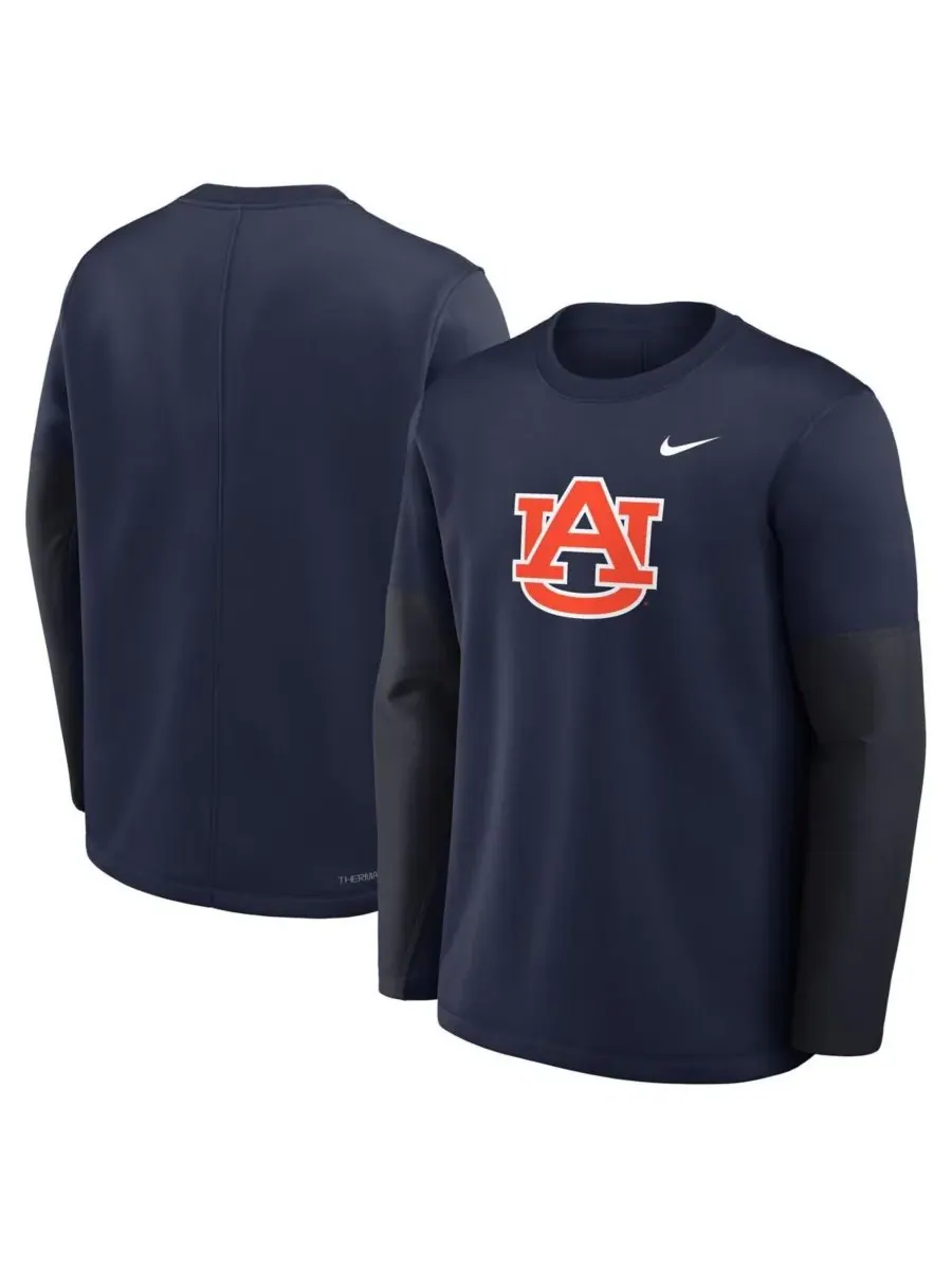 Nike Мужская темно-синяя футболка с длинным рукавом Auburn Tigers 2025 Sideline Coach Dri-FIT — изображение 5 из 5
