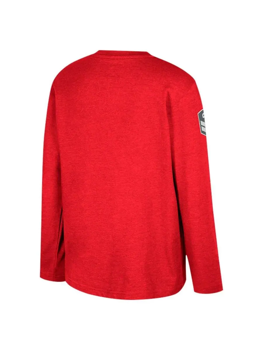 Colosseum Футболка с длинным рукавом Big Boys and Girls Heather Red Wisconsin Badgers OHT Military — изображение 2 из 3