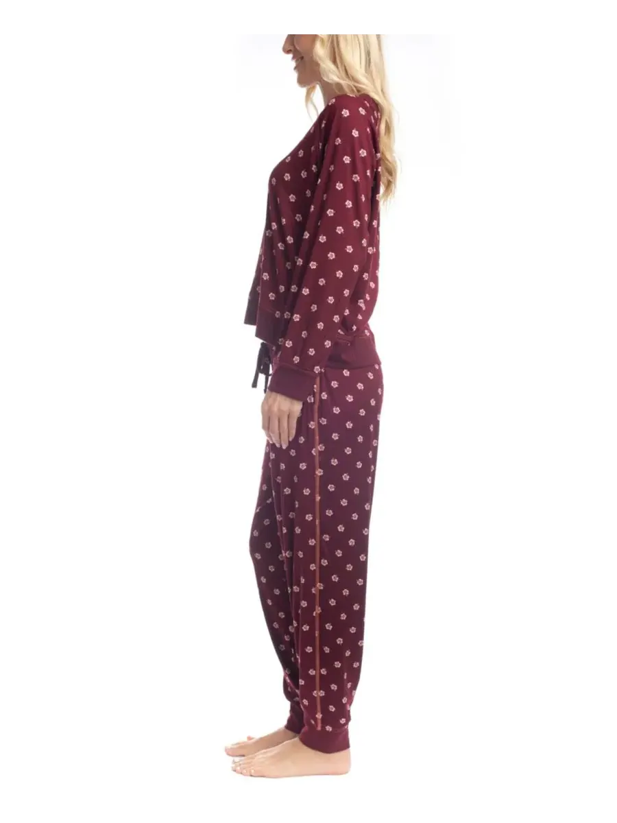 Женский пижамный комплект Sandy Sundown Ocean Pacific, Plum Hibis — изображение 2 из 3