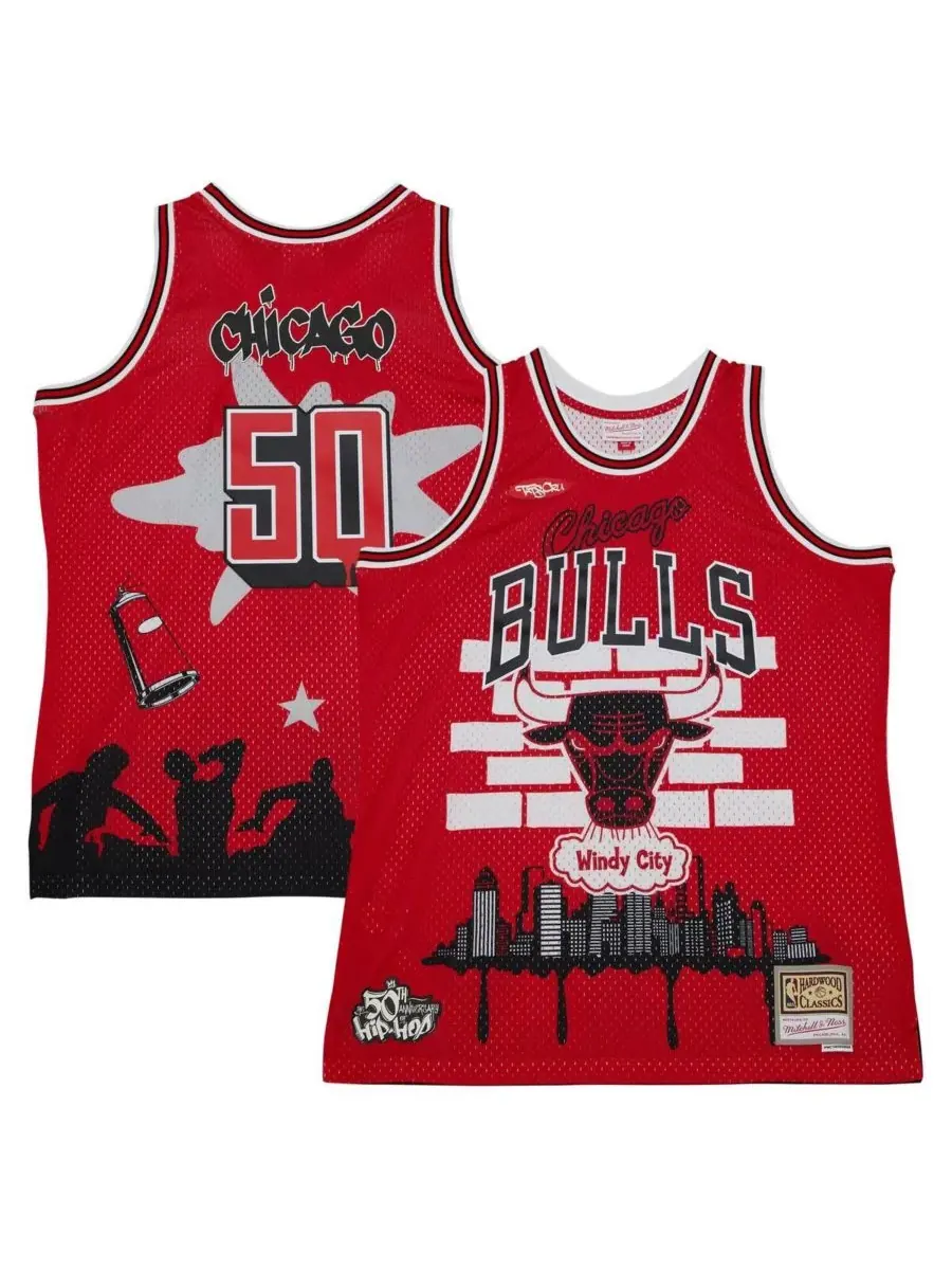 Mitchell & Ness Мужская футболка x Tats Cru Red Chicago Bulls Hardwood Classics Fashion Jersey — изображение 1 из 4, красный