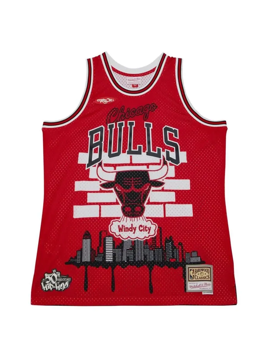 Mitchell & Ness Мужская футболка x Tats Cru Red Chicago Bulls Hardwood Classics Fashion Jersey — изображение 3 из 4, красный