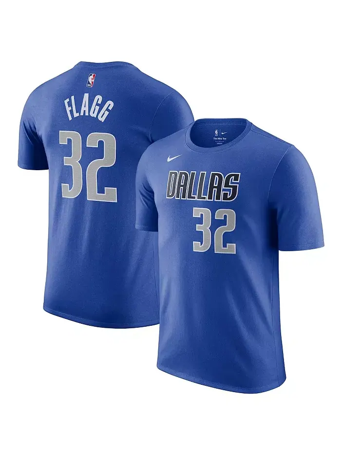 Мужская футболка Cooper Flagg синяя Dallas Mavericks 2025 NBA Draft с именем и номером Nike — изображение 1 из 3