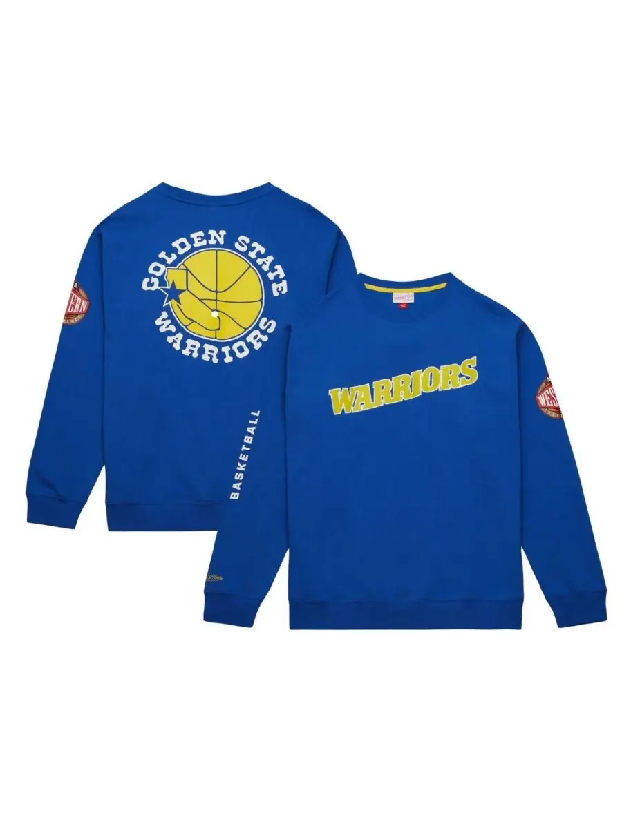 Mitchell & Ness Мужская толстовка Royal Golden State Warriors Hardwood Classics There and Back — изображение 1 из 4