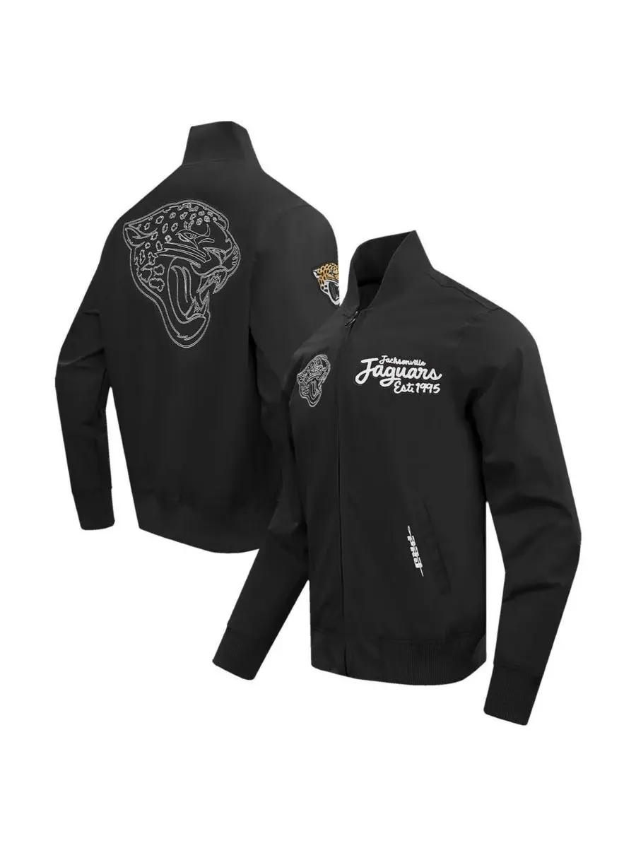 Pro Standard Мужская черная куртка на молнии из саржи с символикой Jacksonville Jaguars Paint The — изображение 1 из 5