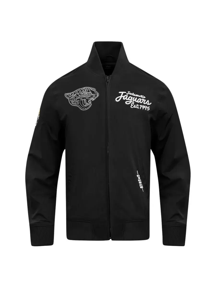 Pro Standard Мужская черная куртка на молнии из саржи с символикой Jacksonville Jaguars Paint The — изображение 2 из 5