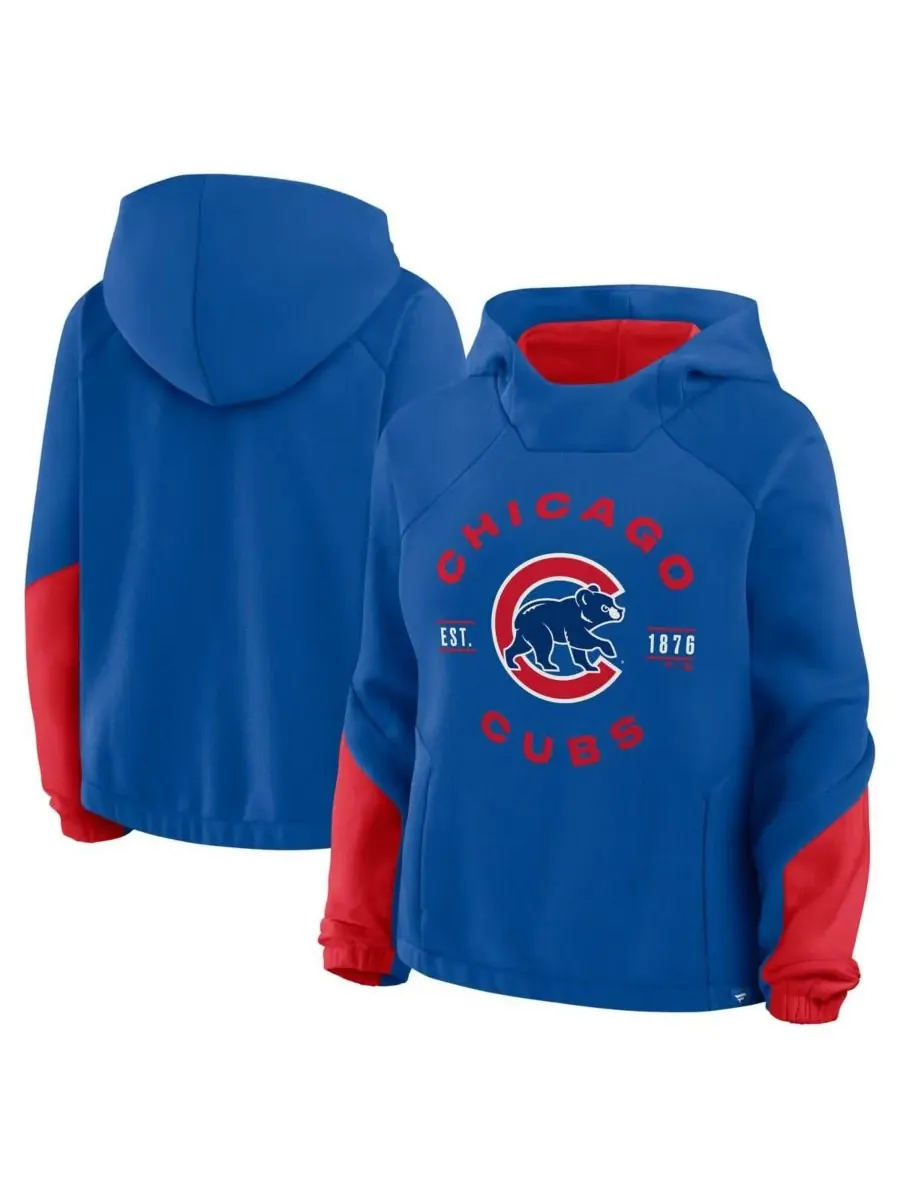 Женская толстовка с капюшоном Royal Chicago Cubs Oversized Time to Win Fanatics — изображение 1 из 3, королевский