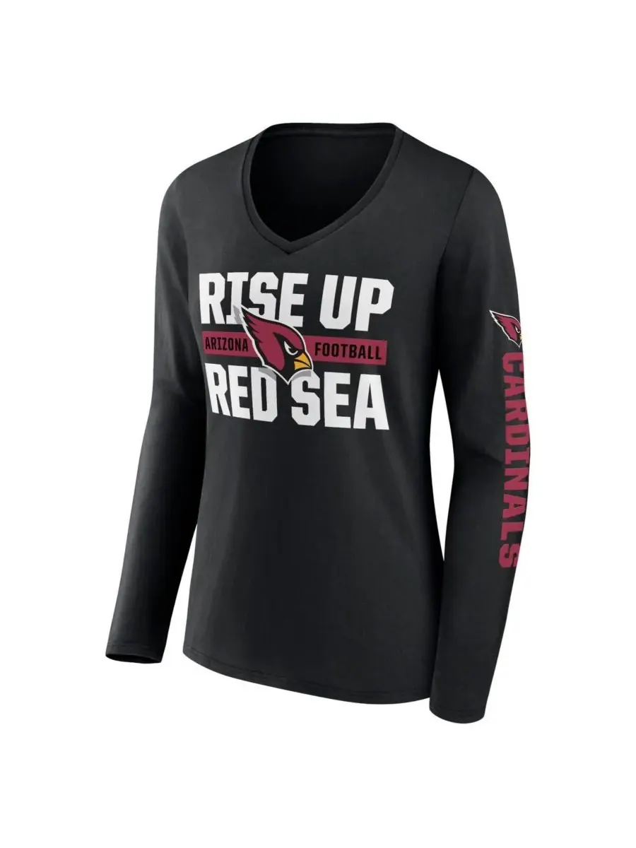 Fanatics Женская черная футболка с длинными рукавами и V-образным вырезом Arizona Cardinals — изображение 3 из 3, черный