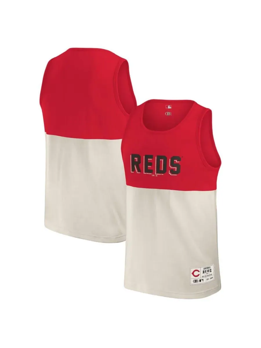 Fanatics Мужская майка Darius Rucker Collection Red Cincinnati Reds Color Block Tank Top — изображение 1 из 3, красный
