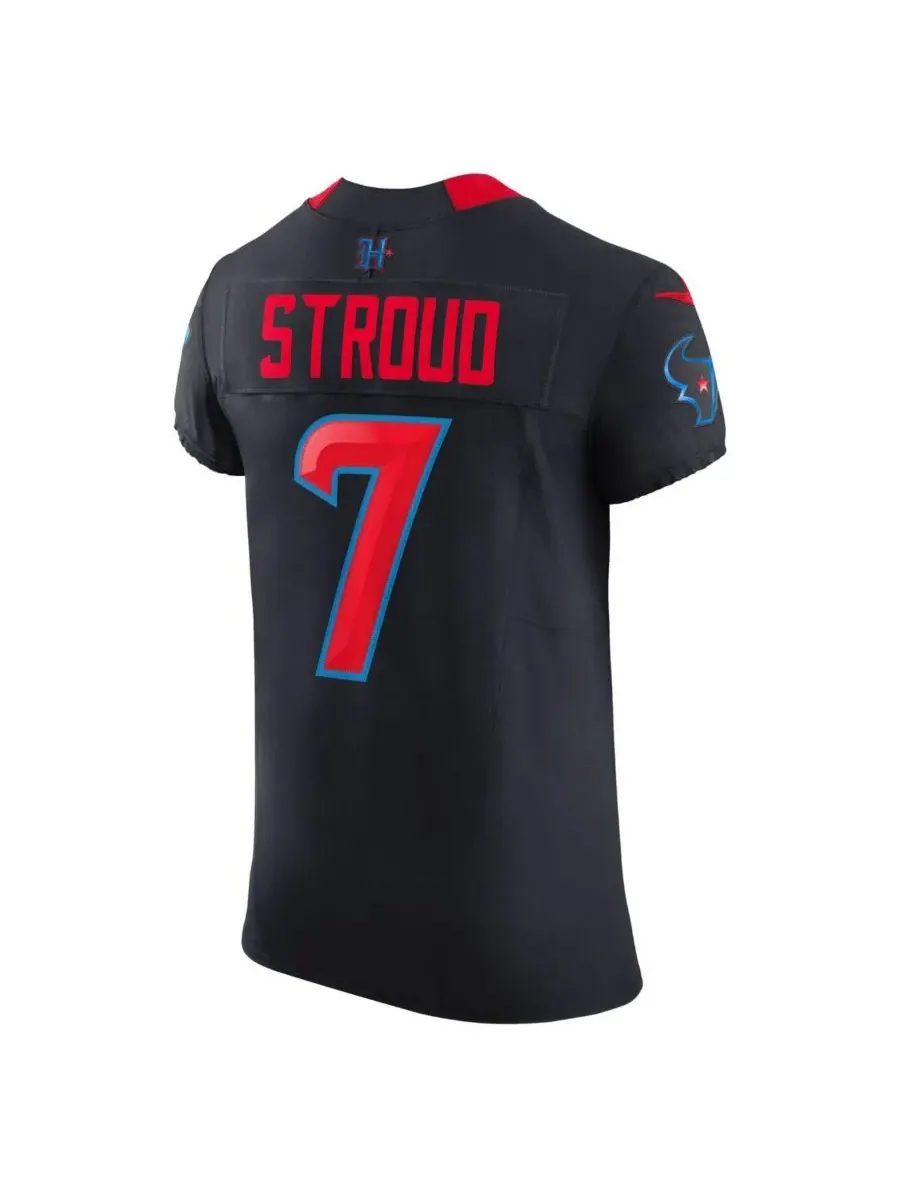 Nike Мужская футболка CJ Stroud Navy Houston Texans Alternate 2 Vapor FUSE Elite — изображение 3 из 3, темно-синий