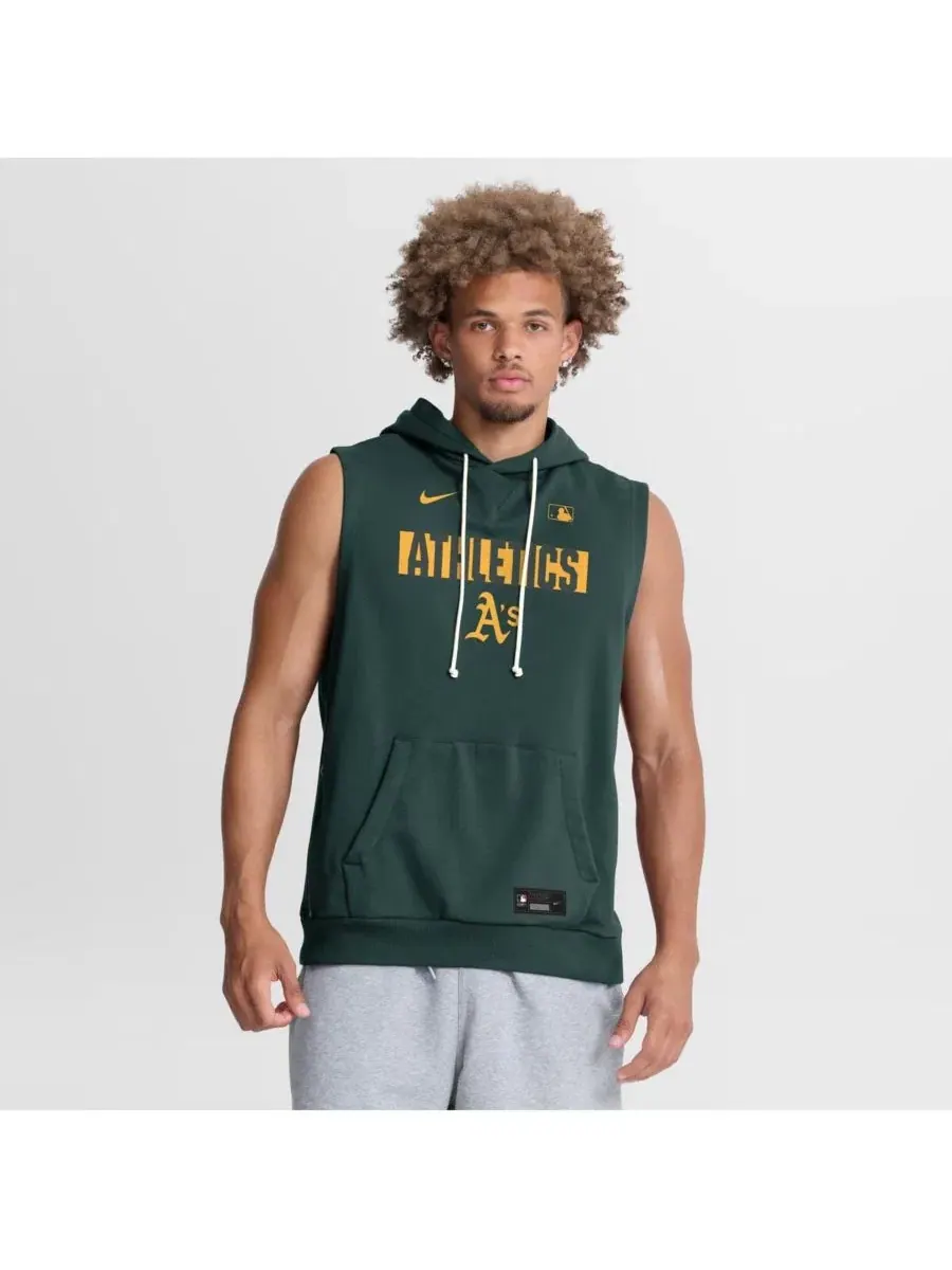 Мужская зеленая толстовка без рукавов Athletics Authentic Collection Standard Issue Dri-FIT Nike — изображение 1 из 4