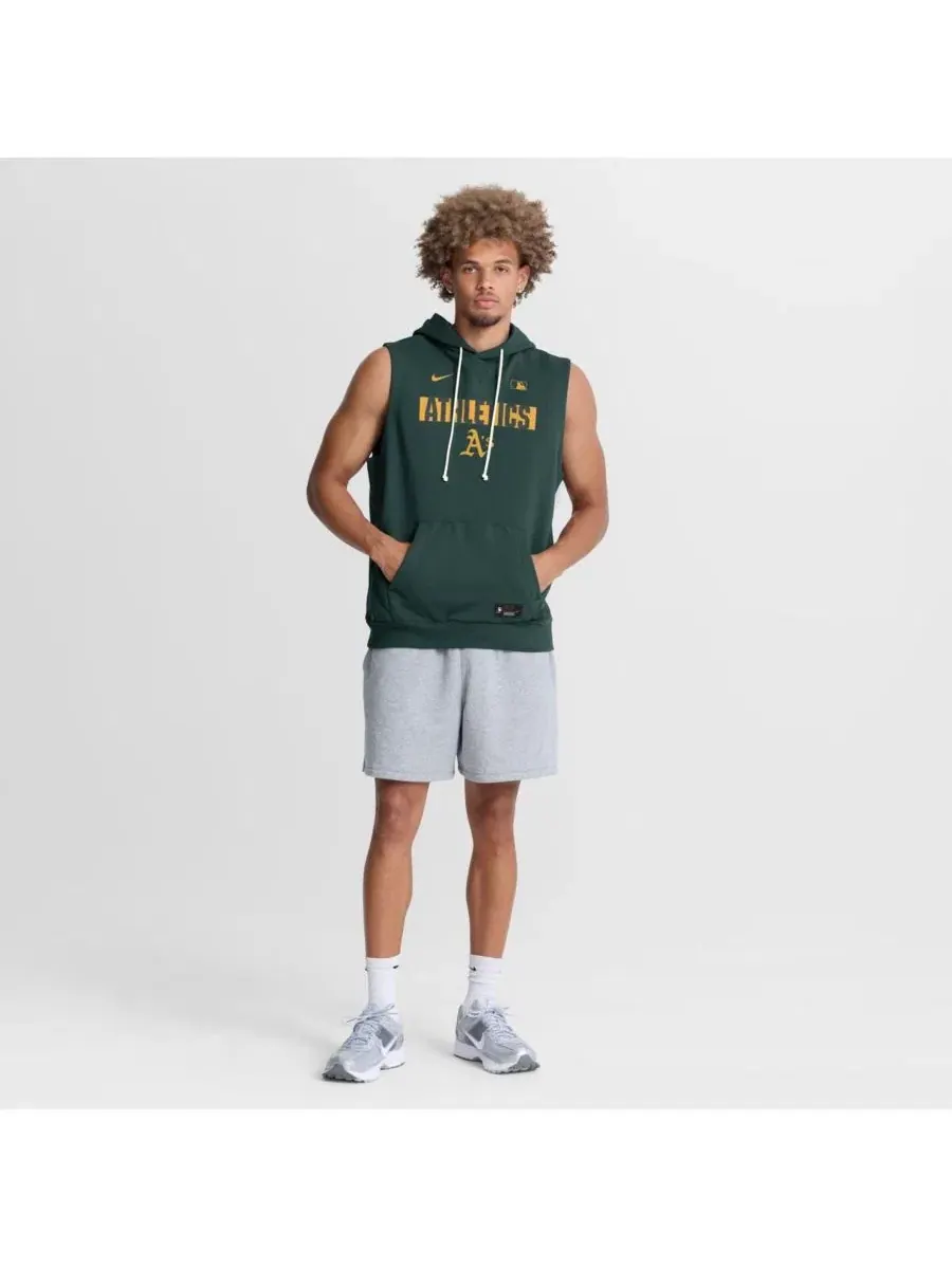 Мужская зеленая толстовка без рукавов Athletics Authentic Collection Standard Issue Dri-FIT Nike — изображение 3 из 4