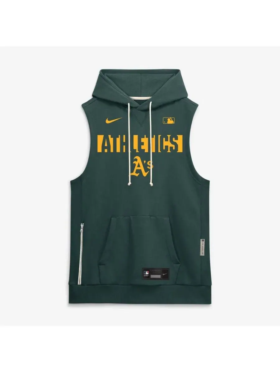 Мужская зеленая толстовка без рукавов Athletics Authentic Collection Standard Issue Dri-FIT Nike — изображение 4 из 4