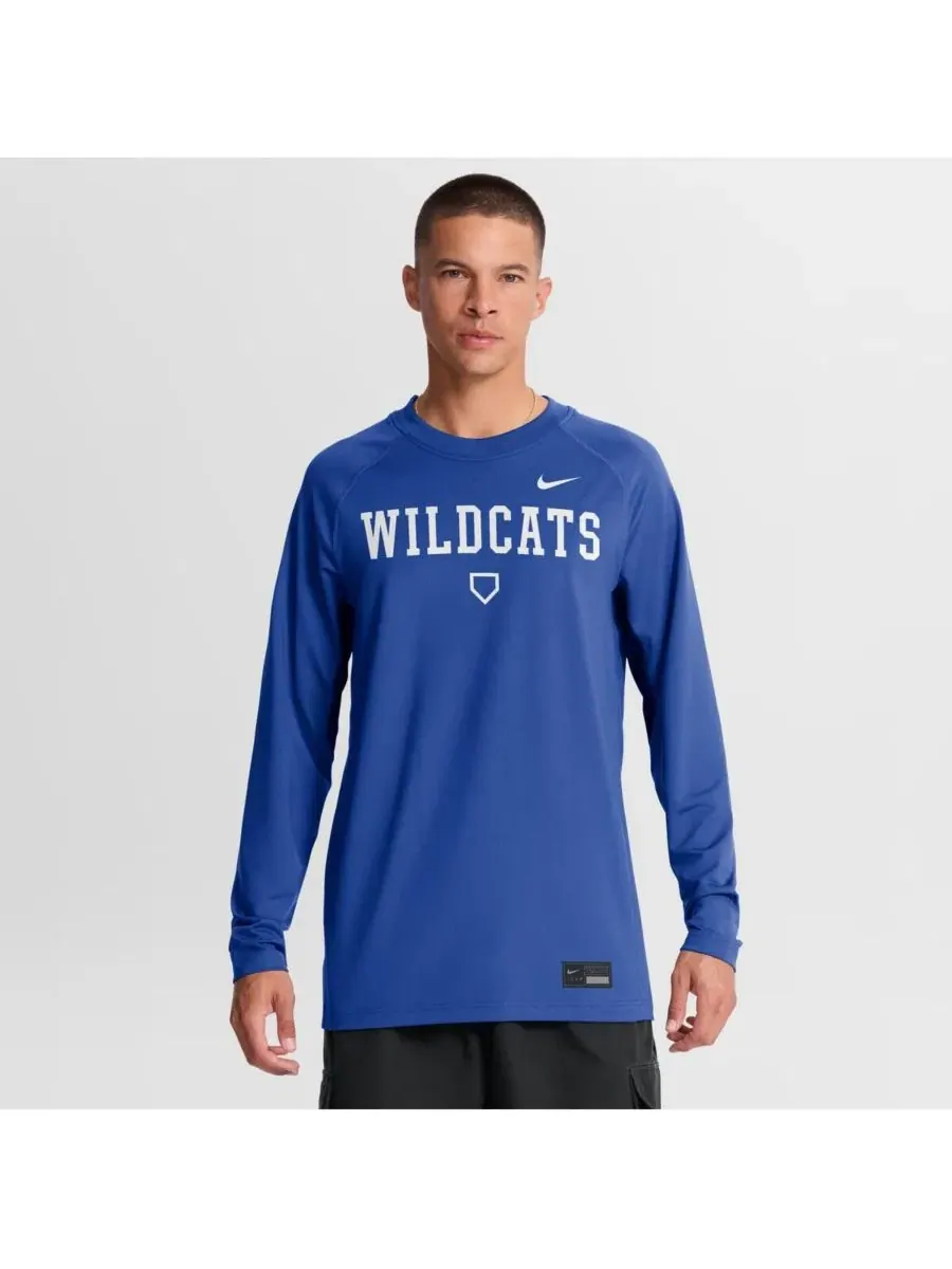 Мужская футболка с длинным рукавом Royal Kentucky Wildcats Dugout Game Time Raglan Dri-FIT Nike — изображение 1 из 4
