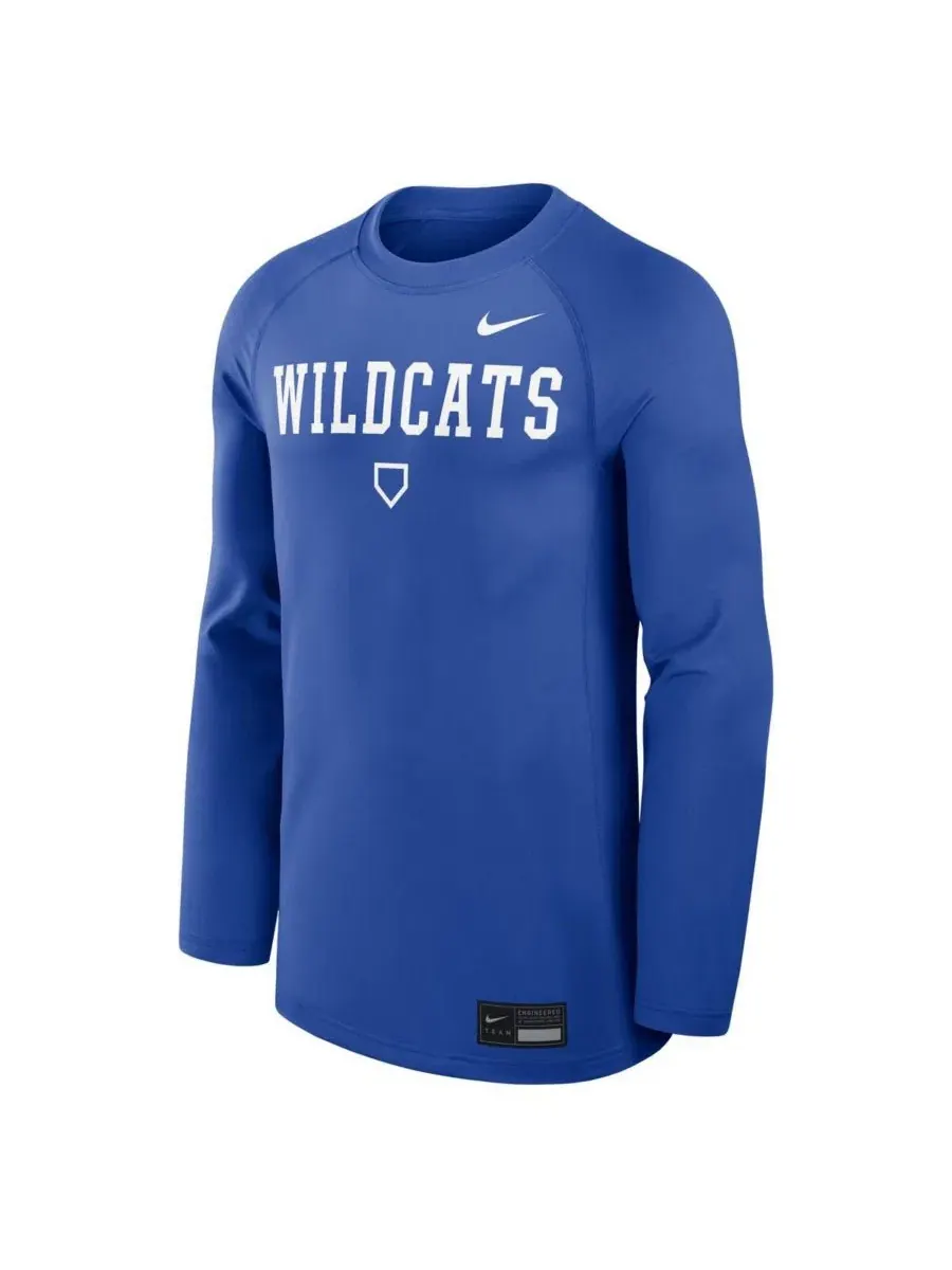 Мужская футболка с длинным рукавом Royal Kentucky Wildcats Dugout Game Time Raglan Dri-FIT Nike — изображение 2 из 4