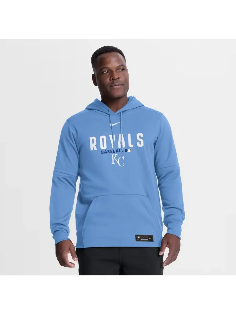 Худи с капюшоном, с длинным рукавом, с принтом, Authentic Collection Therma-FIT Nike — изображение 1 из 4, светлый синий