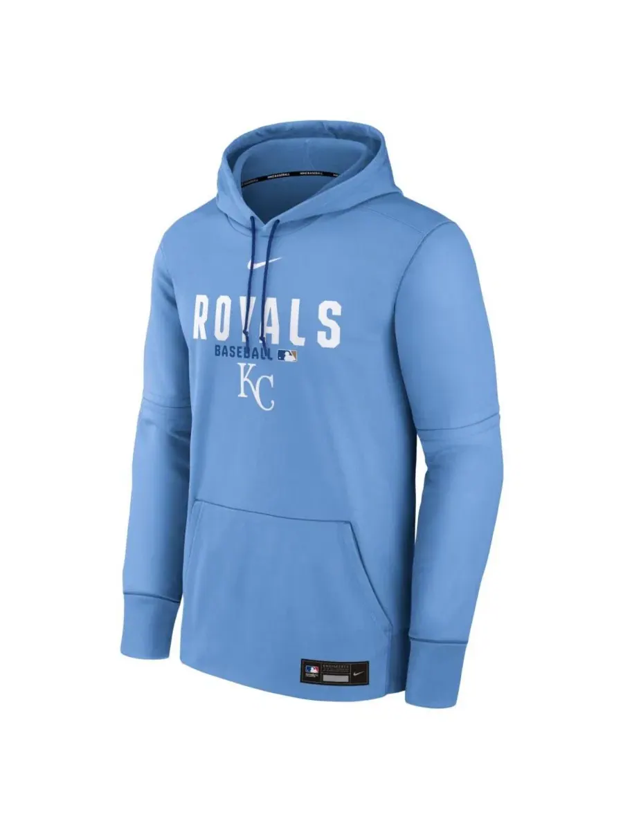 Худи с капюшоном, с длинным рукавом, с принтом, Authentic Collection Therma-FIT Nike — изображение 2 из 4, светлый синий