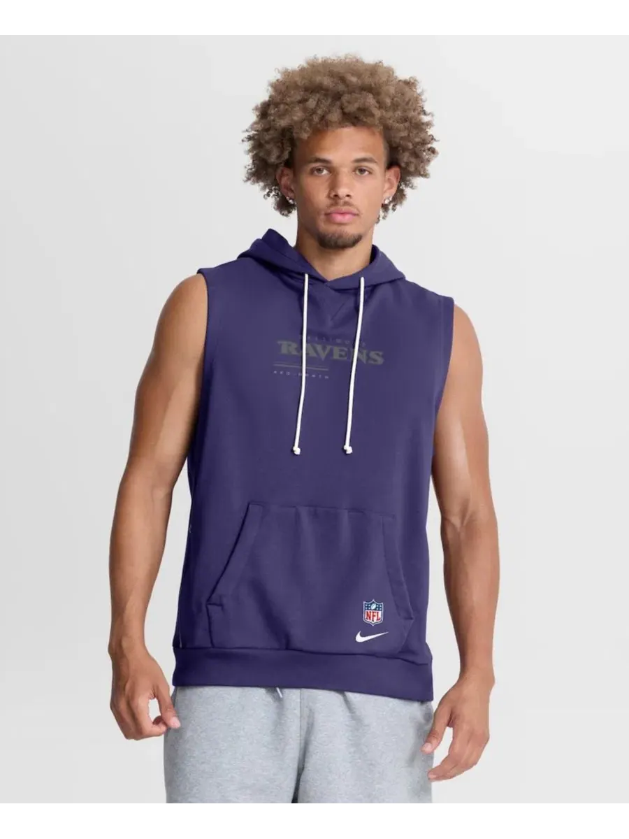 Безрукавка из футера с капюшоном Baltimore Ravens Nike — изображение 1 из 5, фиолетовый
