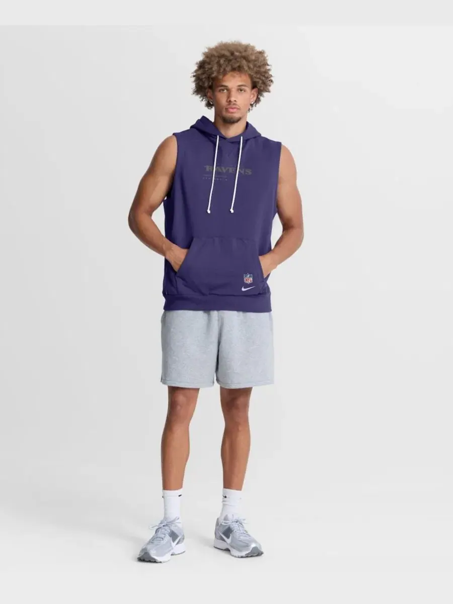 Безрукавка из футера с капюшоном Baltimore Ravens Nike — изображение 2 из 5, фиолетовый