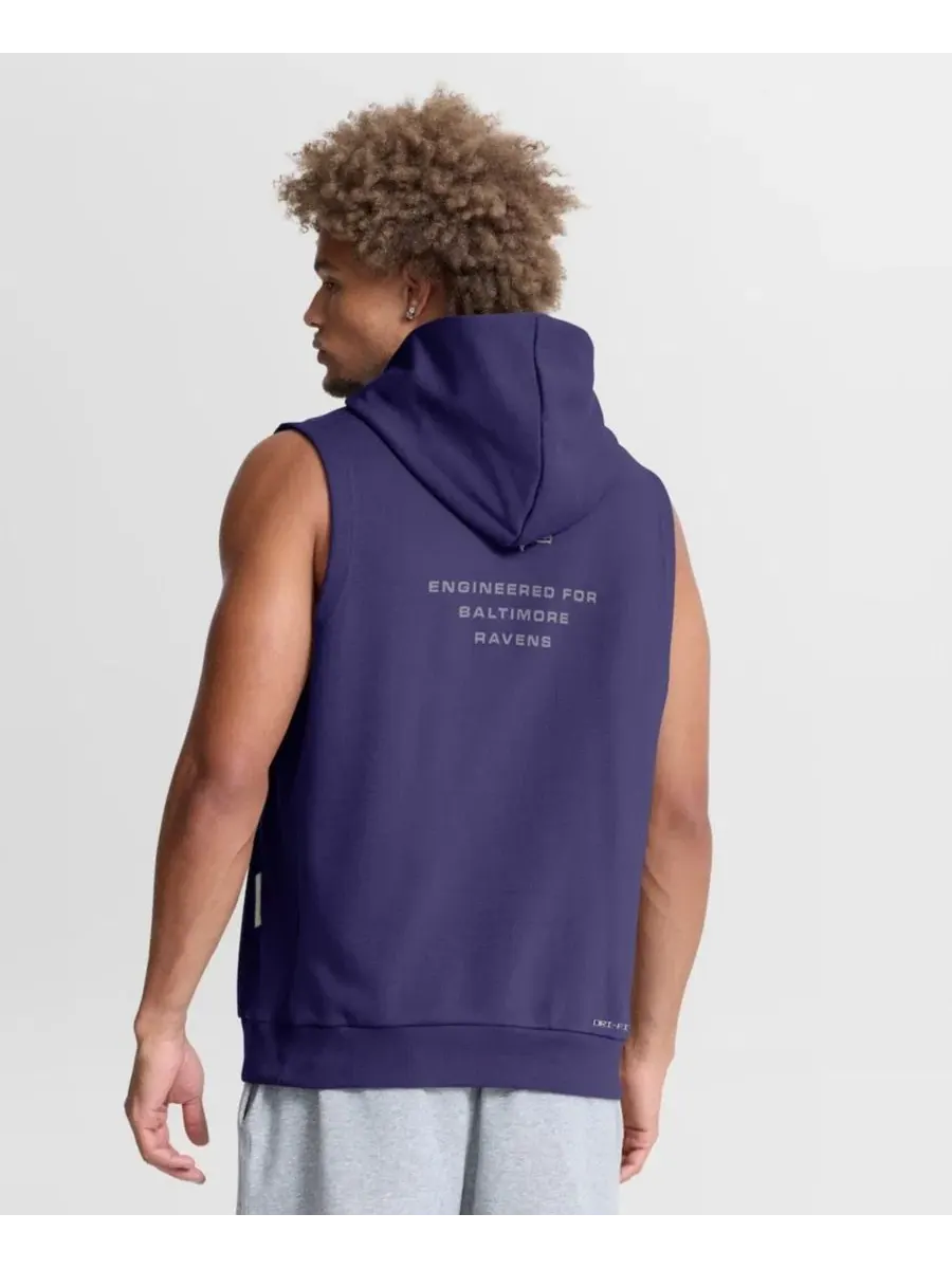 Безрукавка из футера с капюшоном Baltimore Ravens Nike — изображение 3 из 5, фиолетовый