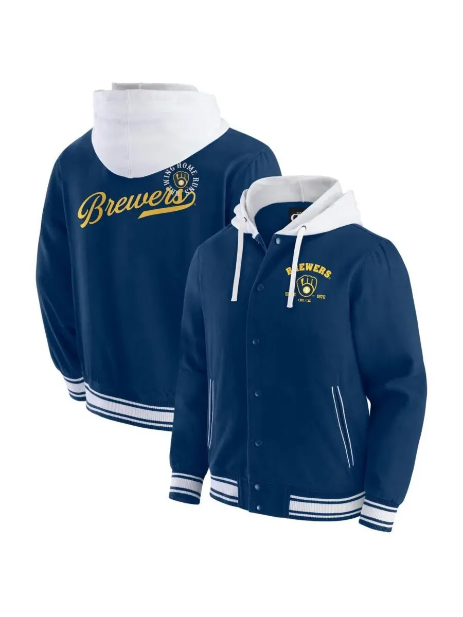Куртка с капюшоном на кнопках Darius Rucker Collection by Fanatics — изображение 1 из 3, темно-синий