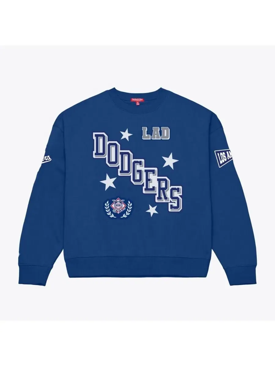 Свитшот с длинным рукавом Los Angeles Dodgers Pep Rally Mitchell & Ness — изображение 1 из 2, королевский