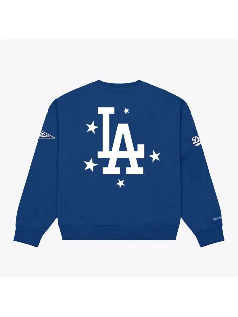 Свитшот с длинным рукавом Los Angeles Dodgers Pep Rally Mitchell & Ness — изображение 2 из 2, королевский