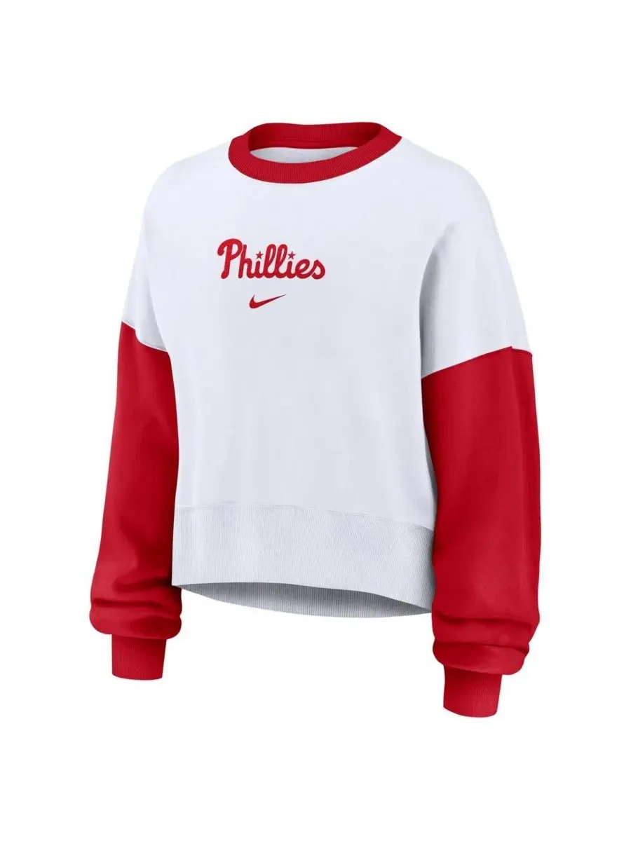 Женский оверсайз свитшот из флиса с принтом Philadelphia Phillies, модель Oversized High Hip Fleece — изображение 2 из 5