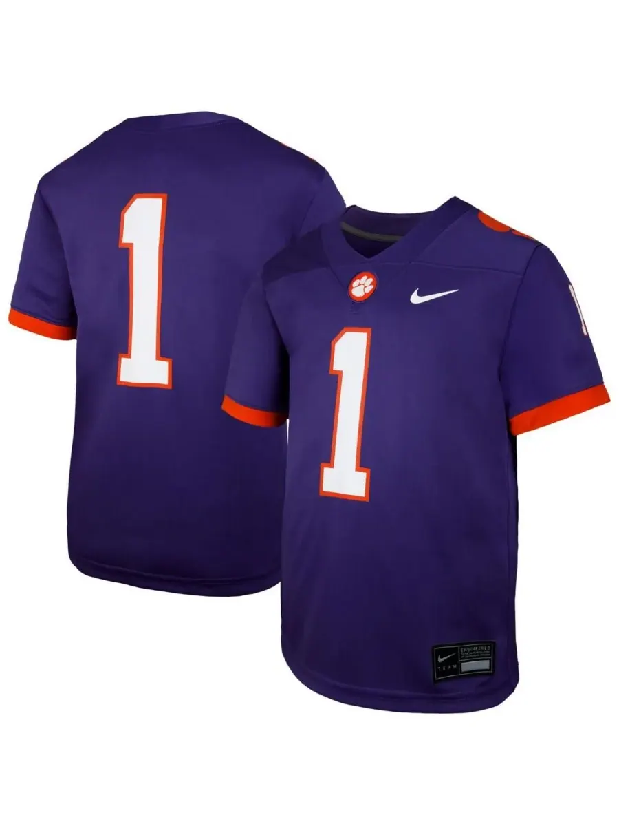 Nike Детская фиолетовая реплика игровой майки Clemson Tigers "Untouchable" для мальчиков и девочек — изображение 1 из 3
