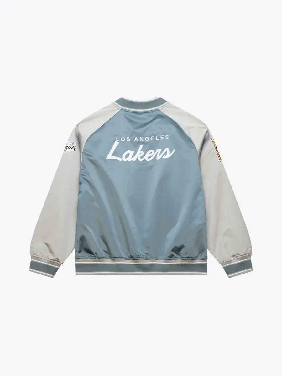 Куртка-бомбер с принтом Los Angeles Lakers Mitchell & Ness — изображение 2 из 5, синий серебристый