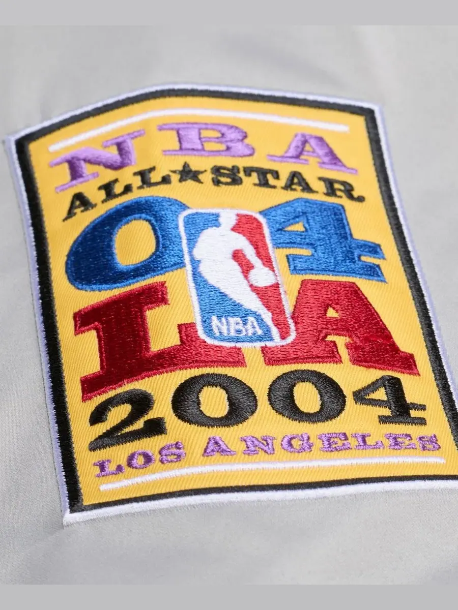 Куртка-бомбер с принтом Los Angeles Lakers Mitchell & Ness — изображение 5 из 5, синий серебристый