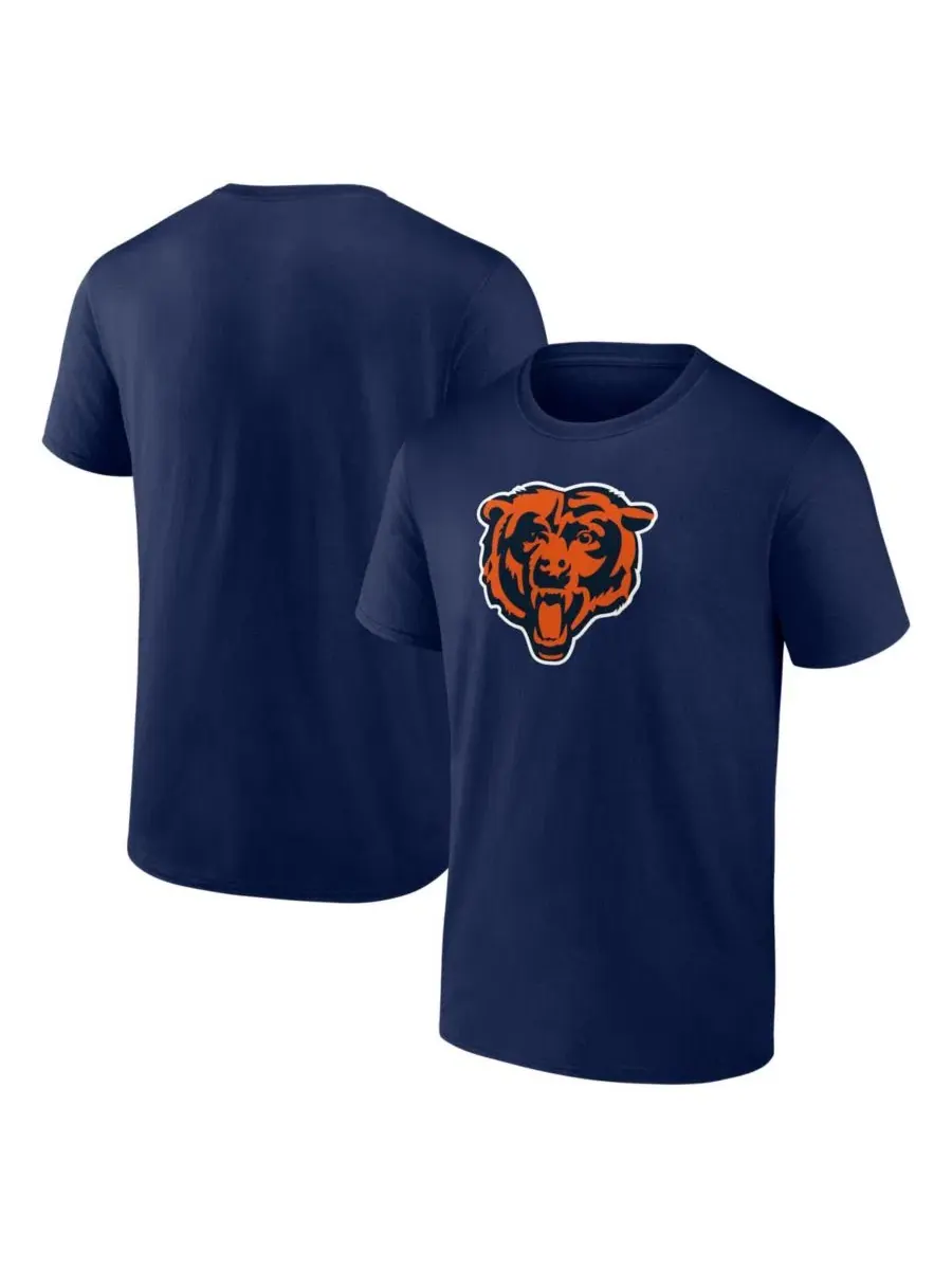 Футболка с принтом Chicago Bears Primary Logo Logo Athletic — изображение 1 из 3, темно-синий