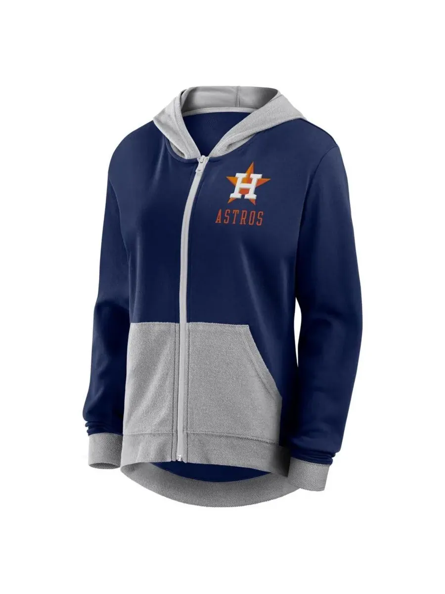Fanatics Женская темно-синяя толстовка на молнии Houston Astros Hit It из французской махровой ткани — изображение 2 из 3