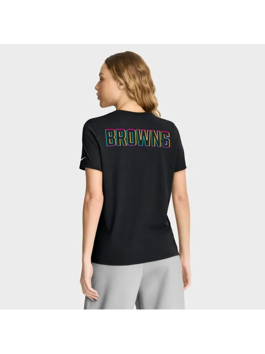 Nike Женская черная футболка Cleveland Browns 2025 NFL Crucial Catch Tri-Blend Dri-FIT — изображение 2 из 5, черный