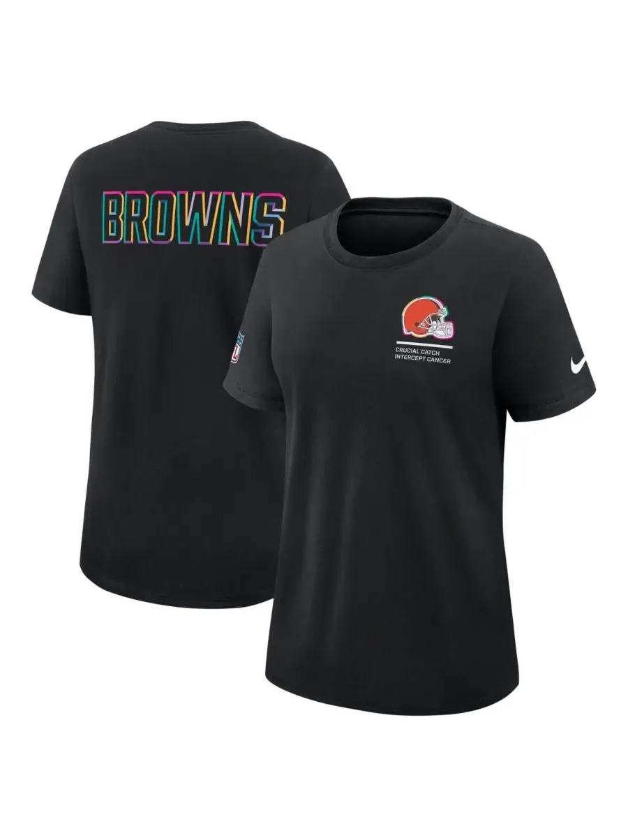 Nike Женская черная футболка Cleveland Browns 2025 NFL Crucial Catch Tri-Blend Dri-FIT — изображение 4 из 5, черный