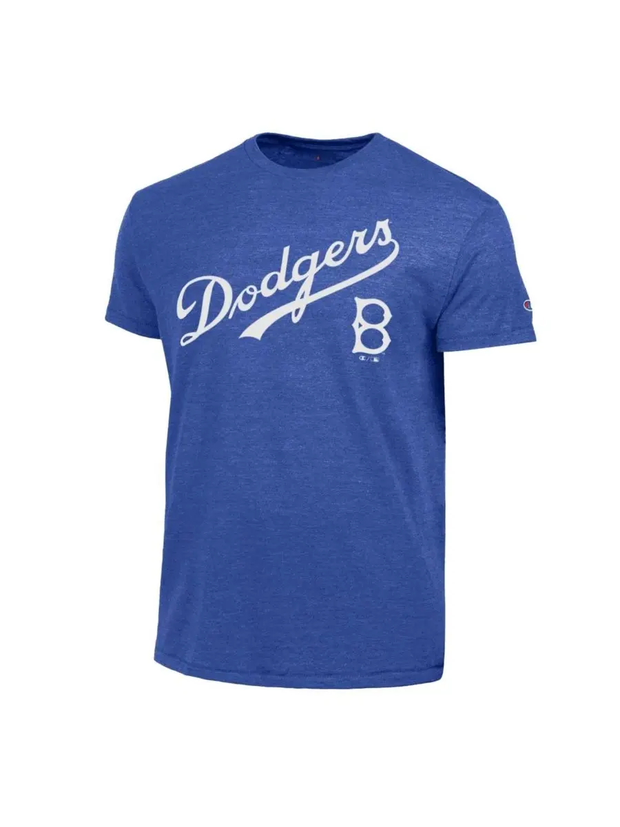Футболка три-бленд с принтом Brooklyn Dodgers Cooperstown Wordmark Lockup Champion — изображение 3 из 3, королевский