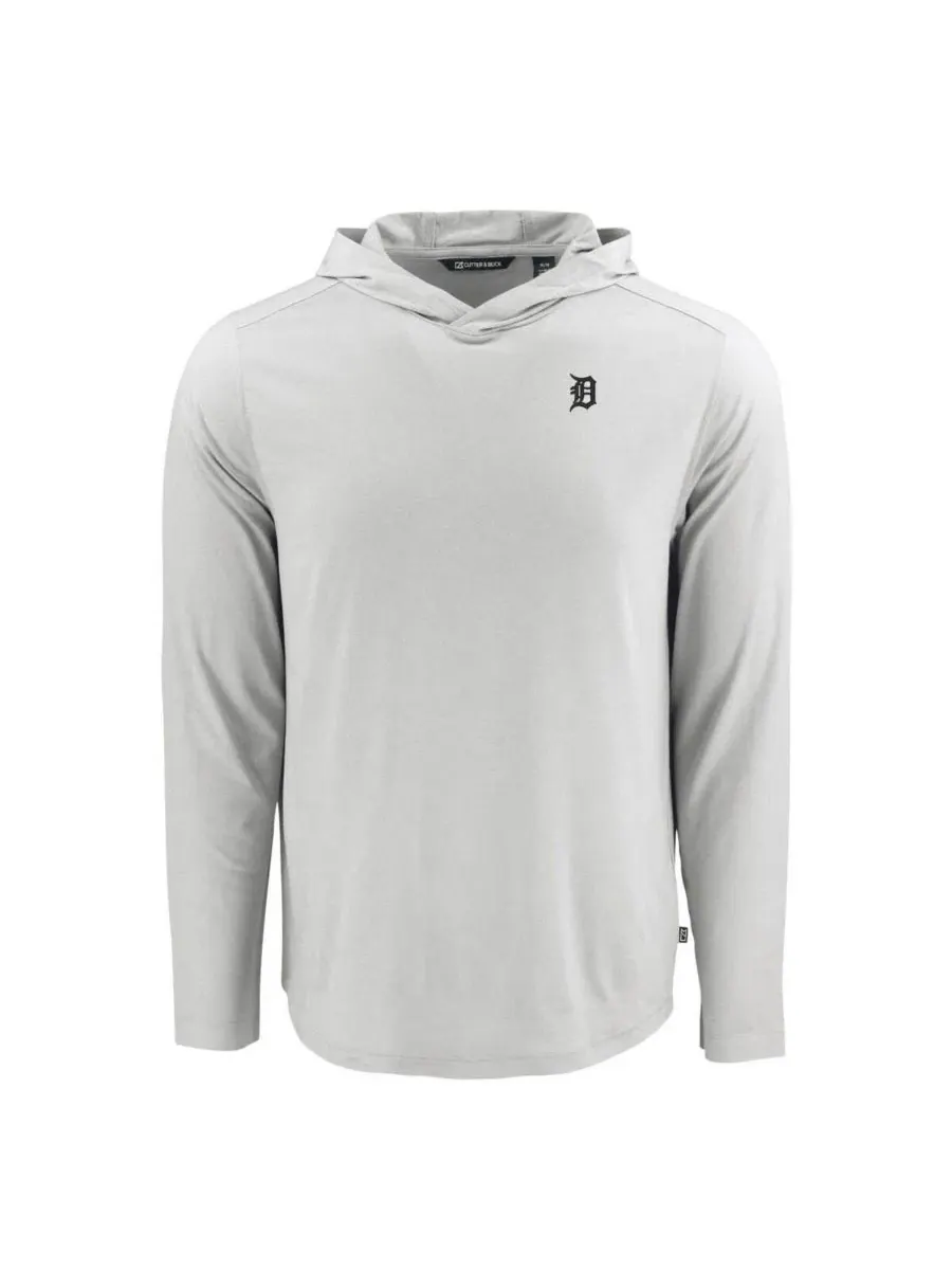Лонгслив с капюшоном с вышивкой логотипа Detroit Tigers Cutter & Buck — изображение 2 из 3, серый