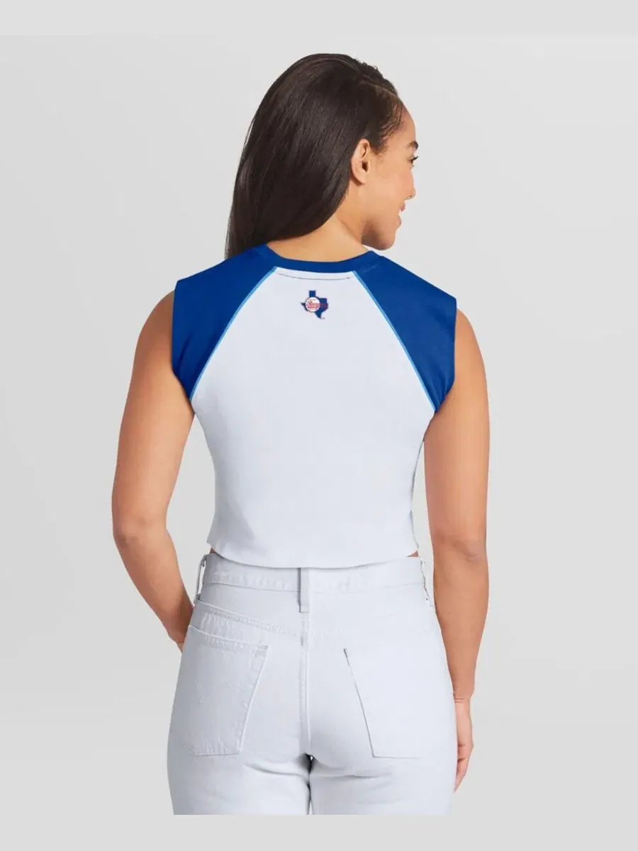 Женский топ-безрукавка с укороченным кроем, с принтом, Cooperstown WEAR by Erin Andrews — изображение 2 из 2, белый
